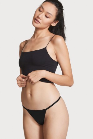 Black Victoria's Secret Very Sexy Smooth G String Knickers | 8103KTVJQ