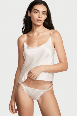 Black Victoria's Secret Very Sexy Smooth Shine Strap Knickers | 0397GPDOW