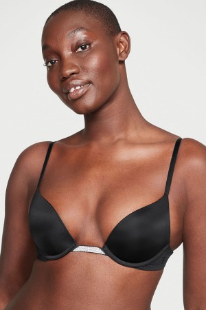 Black Victoria's Secret Very Sexy Smooth Plunge Shine Multiway Bra | 8371BMGZS