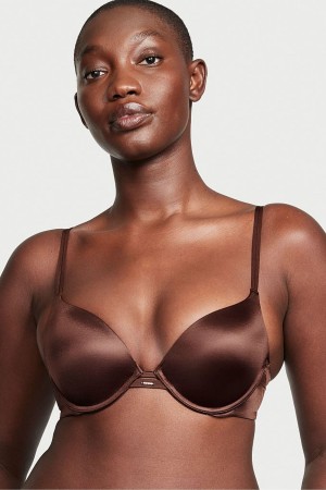 Black Victoria's Secret Very Sexy Smooth Plunge Push Up Bra | 3956KVQWN