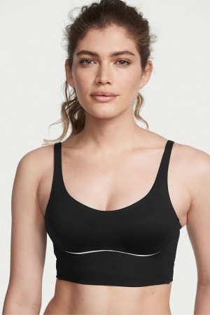 Black Victoria's Secret Victorias Secret Medium Impact Strappy Back Sports Bra | 3458RZWHE