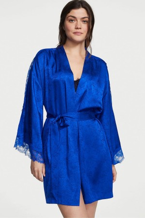 Blue Oar Victoria's Secret Satin Lace Robe | 1462SCJQX