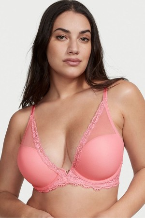 Blue Sapphire Victoria's Secret Love Cloud Love Cloud Lightly Lined Plunge Bra | 7514JORYA