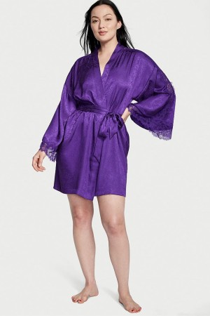 Brilliant Purple Victoria's Secret Lace Inset Robe | 9041KROBG