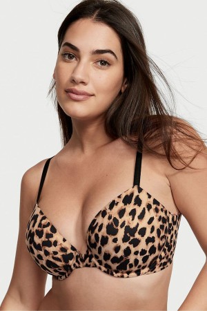 Brown Leopard Print Victoria's Secret Love Cloud Smooth Bra | 2175GZOPC