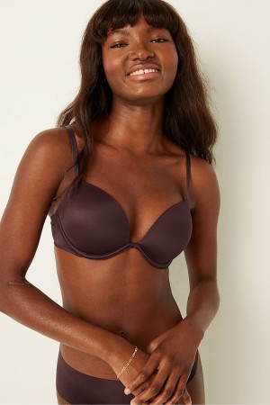 Burnt Umber Brown Victoria's Secret Wear Everywhere Smooth Push Up T-Shirt Bra | 0568LGWVT