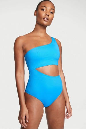 Capri Blue Victoria's Secret One Shoulder Swimsuit | 3087RBWQK