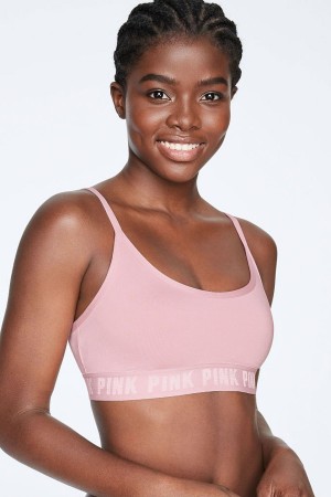 Chalk Rose Victoria's Secret Ultimate Scoop Lightly Lined Sports Bra | 8023QBZKN