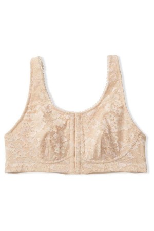 Champagne Nude Victoria's Secret Body by Victoria Front Fastening Non Wired Post Surgery Bra | 6750OGUZM