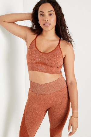 Cinnamon Spice Brown Victoria's Secret Seamless Seamless Racerback Lightly Lined Bra | 3148VFDOJ