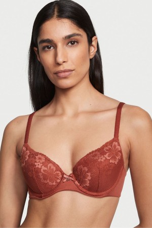 Clay Brown Victoria's Secret Body by Victoria Lace Lightly Lined Demi Bra | 7361SXOUC