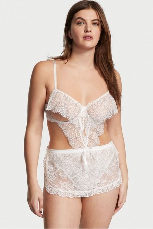 Coconut White Victoria's Secret Cutout Bodysuit | 0528NLDPZ