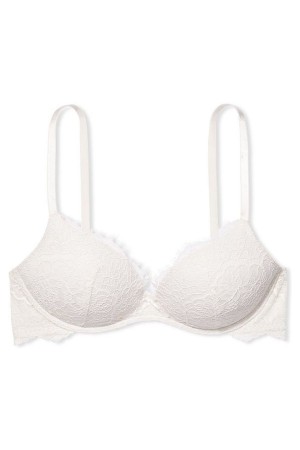 Coconut White Victoria's Secret Dream Angels Lace Lightly Lined Non Wired Bra | 6789KFVAZ