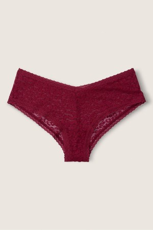 Coconut White Victoria's Secret Lace Logo Cheeky Knickers | 6179UMJHN