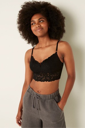 Coconut White Victoria's Secret Lace Longline Bralette | 2654ZOJLY