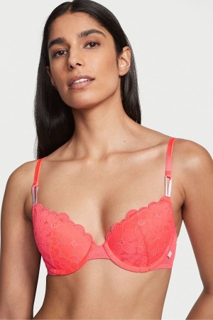 Coral Blaze Orange Victoria's Secret Sexy Tee Lace Lightly Lined T-Shirt Bra | 7831RBGJI