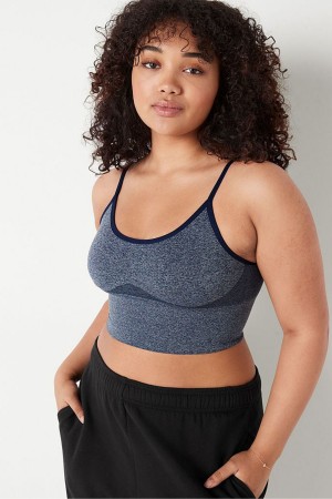 Cornflower Blue Marl Victoria's Secret Wear Everywhere Seamless Unlined Sports Bra | 7615GAZYV