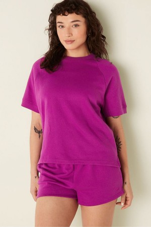 Cornflower Blue Victoria's Secret Short Sleeve Oversized Crew Neck T-Shirt | 3047RZYDH