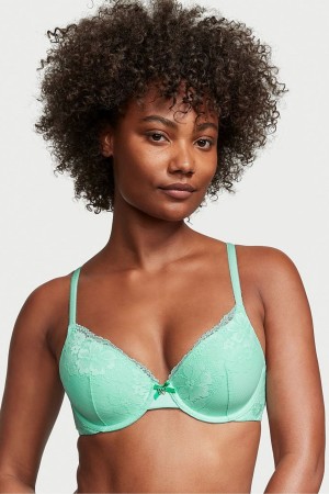 Creme De Mint Green Victoria's Secret Body by Victoria Lace Lightly Lined Full Cup Bra | 3782AFHRO