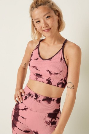 Damsel Pink Victoria's Secret Seamless Lightly Lined Low Impact Sports Bra | 2341FYMDE