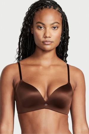 Dark Brown Victoria's Secret Very Sexy Smooth Non Wired Push Up Bra | 0321JWNQA