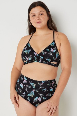 Dark Charcoal Black Victoria's Secret Wrap Bikini Top | 7462JABLE