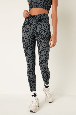 Dark Steel Grey Leopard Victoria's Secret Soft Ultimate High Waist Ruched V Legging | 5317DGVKA