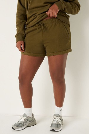 Deep Olive Green Victoria's Secret Logo Lounge Short | 3427DASZQ