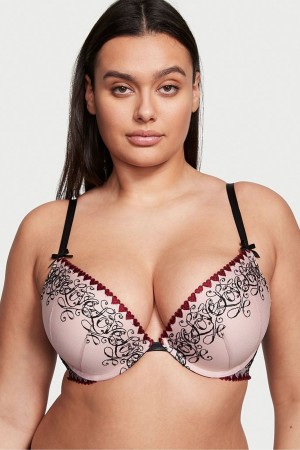 Dollhouse Pink Victoria's Secret Very Sexy Embroidery Push Up Bra | 8503JGRNU