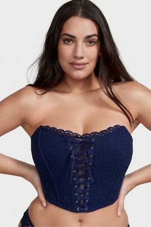 Ensign Victoria's Secret Dream Angels Dream Angels Eyelet Lace Up Strapless Bra Top | 5486ZNJXE