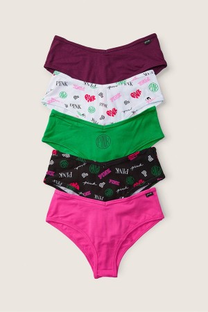 Fashion Pink Victoria's Secret Stretch Cotton Cotton Cheeky Knickers 5 Pack | 2349KGWFM