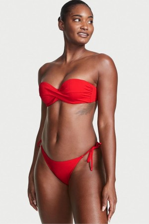 Flame Rib Red Victoria's Secret Swim Bikini Top | 2703FIPDE