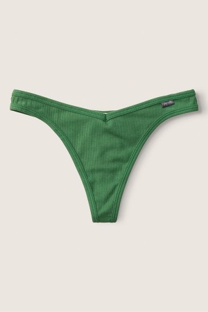 Forest Pine Green Victoria's Secret Stretch Cotton Cotton Thong Knickers | 7824YCGQA