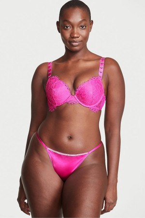 Fuschia Frenzy Pink Victoria's Secret Very Sexy Smooth Shine Strap Knickers | 2457TOFJS