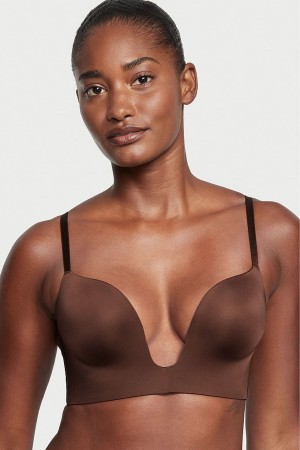 Ganache Brown Victoria's Secret Bare Smooth Plunge Low Back Bra | 2916WXSZD