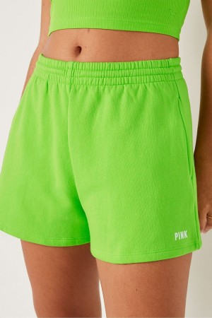 Green Bloom Sans Logo Victoria's Secret Campus Fleece Short | 1927ODBQI