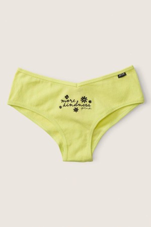 Green Spring with Embroidery Yellow Victoria's Secret Stretch Cotton Cotton Cheeky Knickers | 6839MJQEF