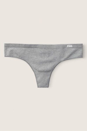 Grey Oasis Marl Victoria's Secret No-Show No Show Thong Knickers | 0936NIOTE