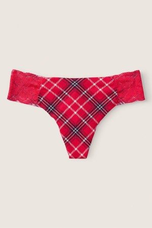 Grey Plaid Victoria's Secret No Show Thong Knicker | 1062KCJYV