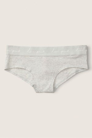 Heather Stone Grey Victoria's Secret Stretch Cotton Cotton Logo Hipster Knickers | 7501PQFDE