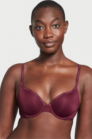 Kir Purple Victoria's Secret The T-Shirt Lightly Lined Logo Strap Full Cup Bra | 6520BRLYF