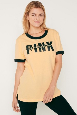 Light Honey Sans Logo Victoria's Secret Short Sleeve T-Shirt | 7564KBMOH