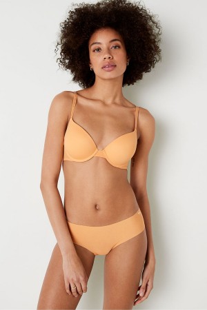 Light Orange Victoria's Secret Wear Everywhere Smooth Shine Strap Push Up T-Shirt Bra | 1458QTUMV