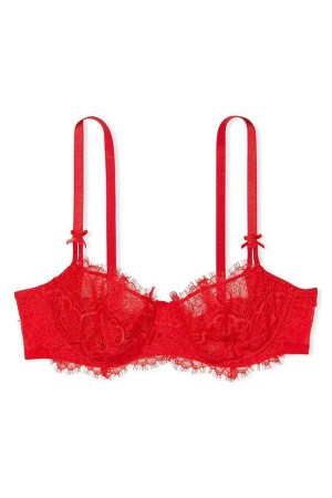 Lipstick Red Lace Victoria's Secret Dream Angels Bra | 1962GZMJI