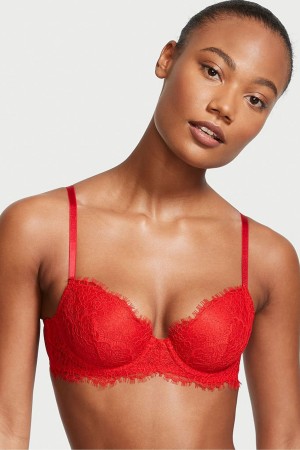 Lipstick Red Lace Victoria's Secret Dream Angels Bra | 3921NVTXJ