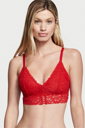 Lipstick Red Victoria's Secret Sexy Tee Lace Unlined Bralette | 6324DOEMI