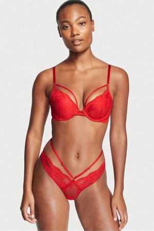 Lipstick Red Victoria's Secret Very Sexy Lace Thong Knickers | 3817EULOP