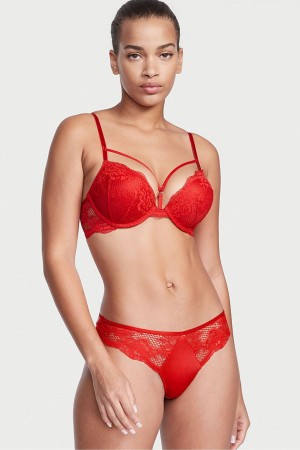 Lipstick Red Victoria's Secret Very Sexy Lace Thong Knickers | 1547URHKP