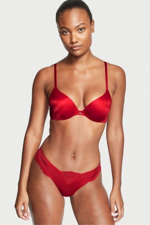 Lipstick Red Victoria's Secret Very Sexy Lace Thong Knickers | 5749ISCRF