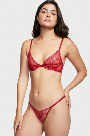 Lipstick Red Victoria's Secret Very Sexy Lace G String Knickers | 4305DNQPZ